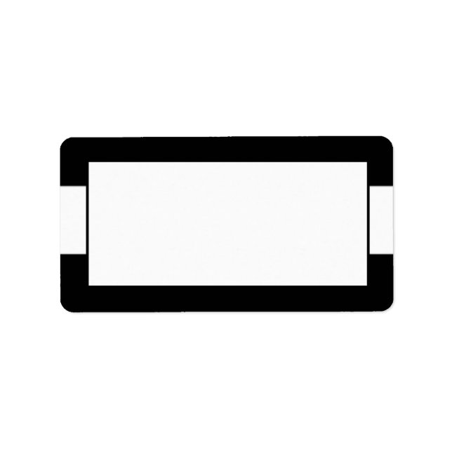 1.25"x2.75" Mailing Address Modern Stripe Black Label (Front)