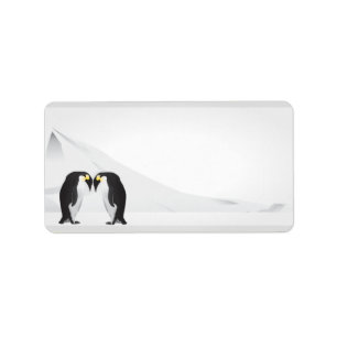 1.25"x2.75" Mailing Address Penguins Mate for Life Label