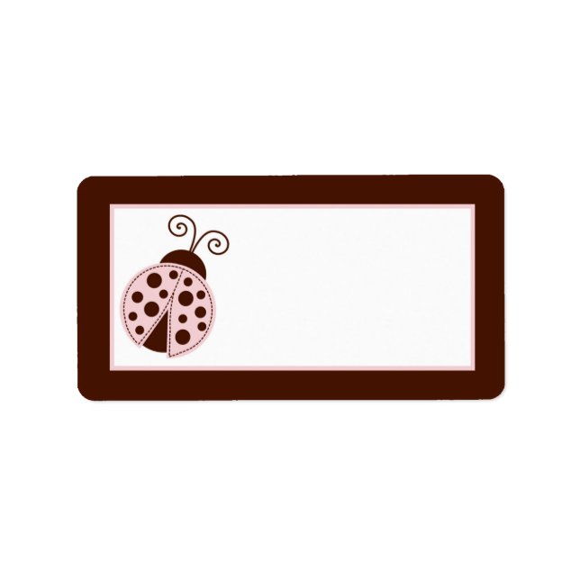 1.25"x2.75" Mailing Address Pink Ladybug Label (Front)