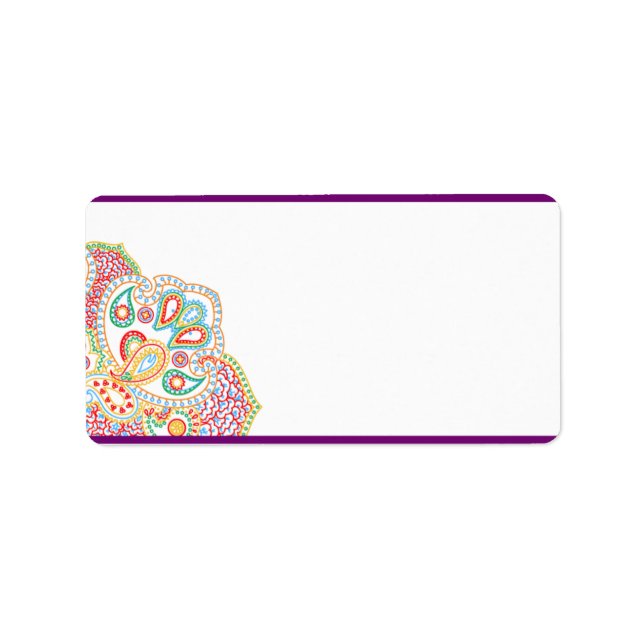 1.25" x2.75" Mailing Address Purple Palace India Label (Front)