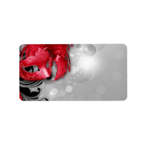 125x275 Mailing Address Red Masquerade Mask Label