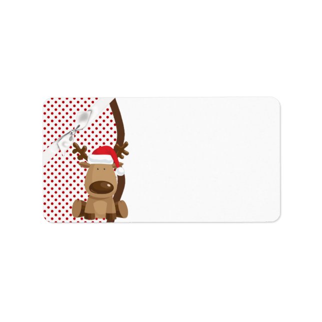 1.25"x2.75" Mailing Address Reindeer Christmas XMA Label (Front)