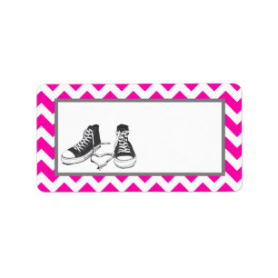 1.25"x2.75" Mailing Address Teenage Sneakers Chevr Label