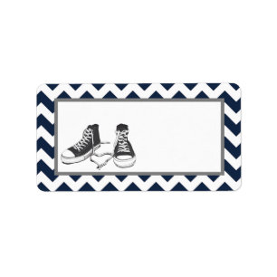 1.25"x2.75" Mailing Address Teenage Sneakers Chevr Label