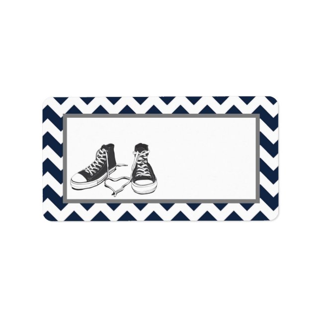 1.25"x2.75" Mailing Address Teenage Sneakers Chevr Label (Front)