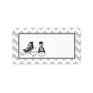 1.25"x2.75" Mailing Address Teenage Sneakers Chevr Label
