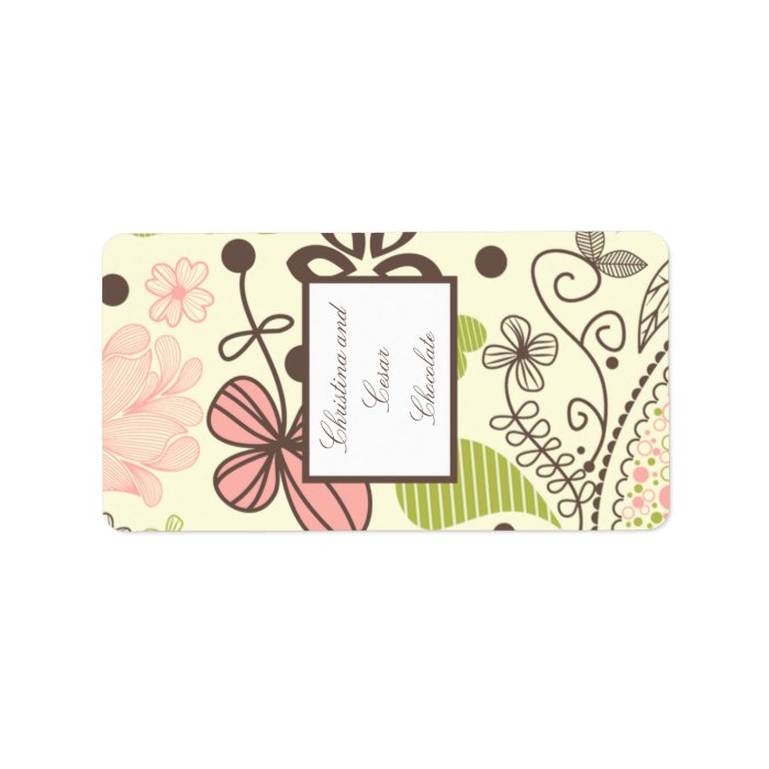 1.25"x 2.75" Hershey"s Miniature Spring Pink/Green Personalized Address Labels