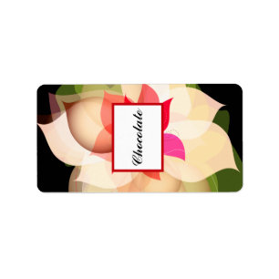1.25" x 2.75" Hershey's Colorful Lotus Flower Blac Label