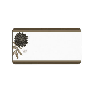 1.25" x 2.75" Mailing Address Black Cream Daisies/ Label