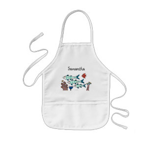 1, 2, 3 Fish with Little Fish and Coral Kids' Apron