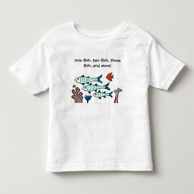 1, 2, 3 Fish with Little Fish and Coral Toddler T-shirt (Front)