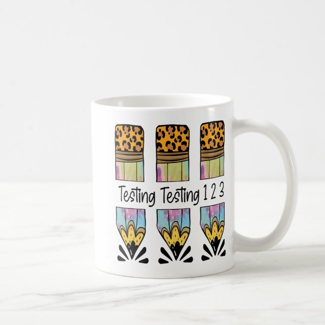 1 2 3 Test Day Shirt Test Day Teacher Exam Testing Coffee Mug (Right)