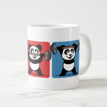 1-2-3 Weightlifting Panda Large Coffee Mug by cuteunion at Zazzle