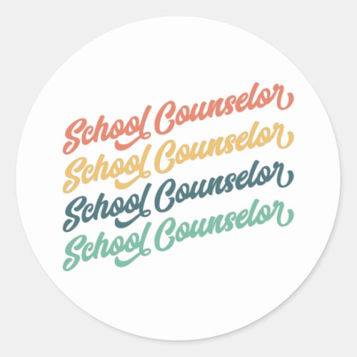 12_ Back To School Vintage School Counselor Classic Round Sticker