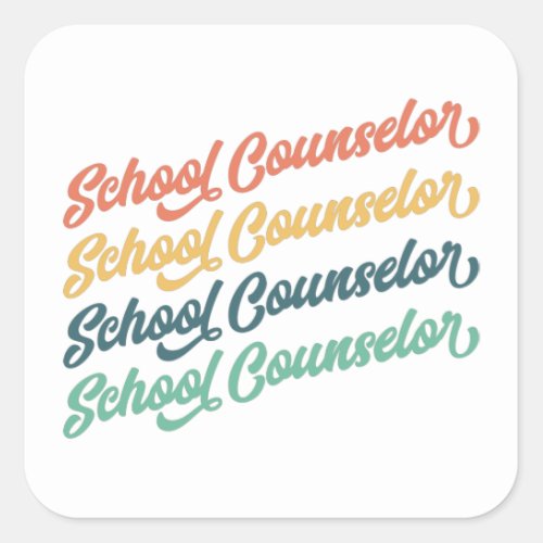 12_ Back To School Vintage School Counselor Square Sticker
