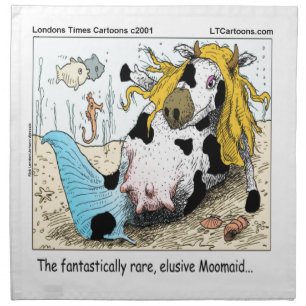 1/2 Cow 1/2 Mermaid Moomaid Funny Cloth Napkin