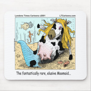 1/2 Cow 1/2 Mermaid Moomaid Funny Mouse Pad
