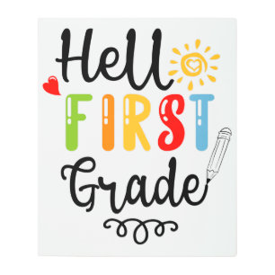 1/2- Hello First Grade Shirt, First Grade Student Metal Print