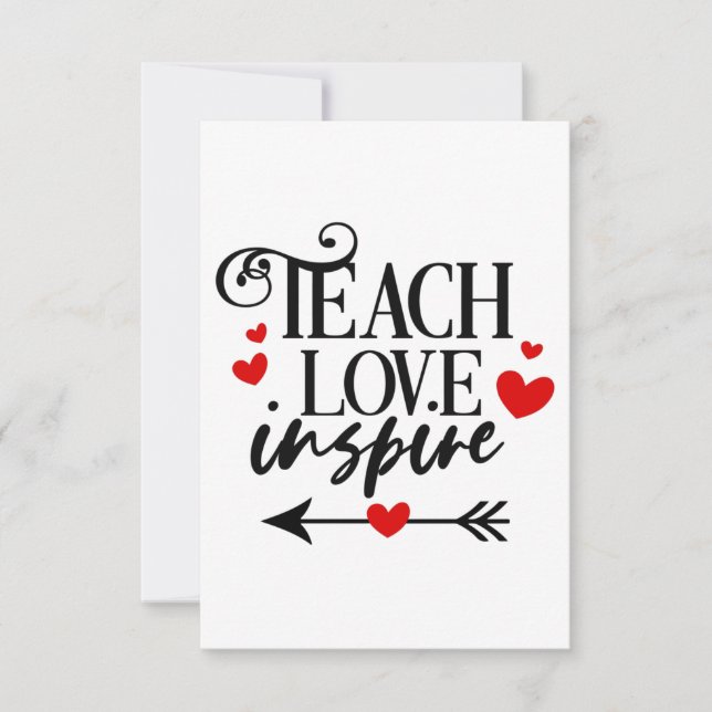 1/2 Teach Love Inspire Shirt kindergarten teachers Thank You Card (Front)