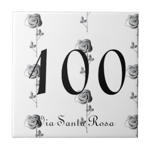 1-3 Digit Number 3D Roses House Number and Street Ceramic Tile