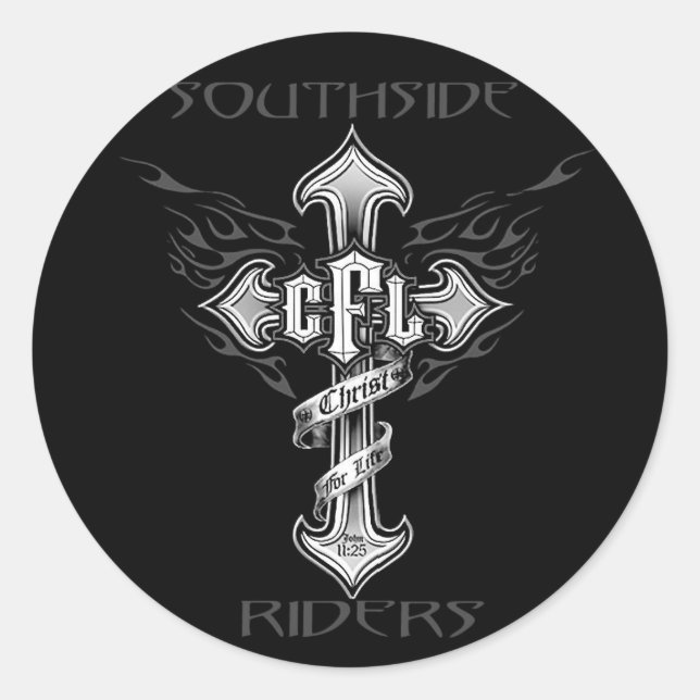 1.5" Black and White Helmet Sticker (Front)