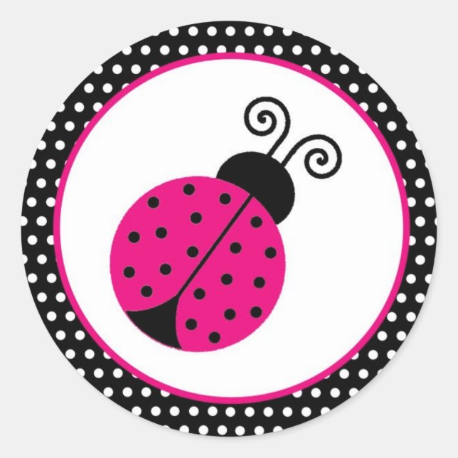 1.5" Envelope Seal Black Spring Time Lady Bug (Front)