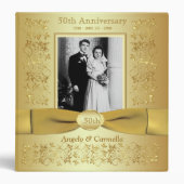 1.5" Gold 50th Wedding Anniversary Photo Binder (Front)