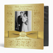 1.5" Gold 50th Wedding Anniversary Photo Binder (Front/Inside)