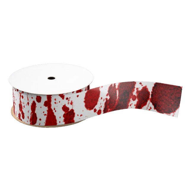 1.5" Grosgrain Ribbon Blood Splatter Vampire Gothi (Spool)