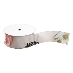 1.5" Grosgrain Ribbon Geometric Garden Rose Anemon