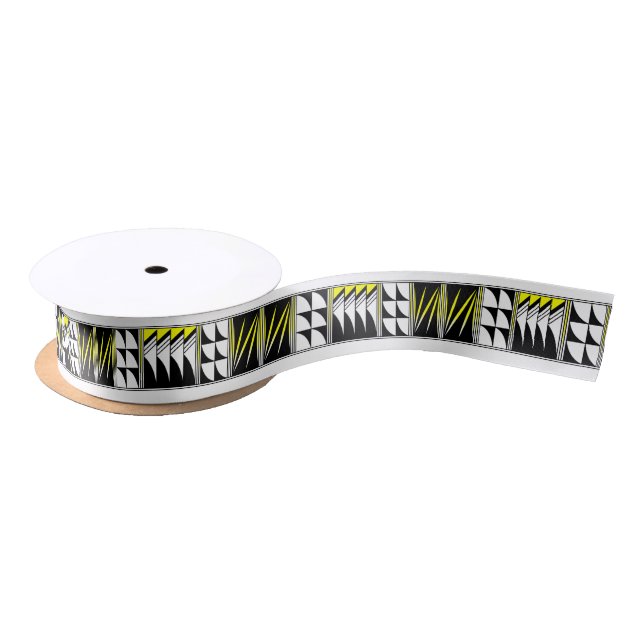 1.5 Inch Blessed Feathers in Yellow Satin Ribbon (Spool)