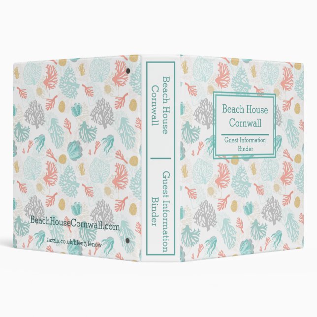 1.5 inch Guest Information Pack Binder - Coral (Background)
