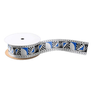 1.5 Inch Southwest Sunrise in Blue Satin Ribbon