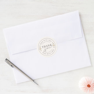 1.5 inches 50 pieces glossy THANK YOU stickers