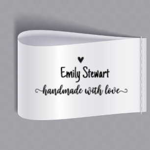 1.5 inches handmade with love foldable Ribbon