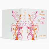 1.5" Orange Pink White Floral Wedding Binder (Background)