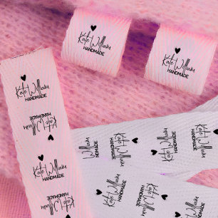 1.5" Pink Custom Clothing label for handmade item Grosgrain Ribbon