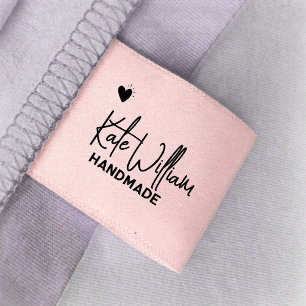 1.5" Pink Custom Clothing label for handmade item Grosgrain Ribbon