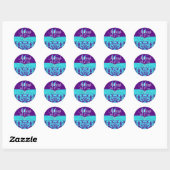 1.5" Purple, Turquoise Damask Sweet 16 Sticker (Sheet)