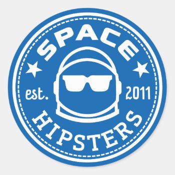 1.5" Space Hipsters Logo Stickers by SpaceHipsters at Zazzle