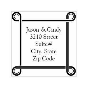 1.5 Square Self Inking Stamp Couple Return Address