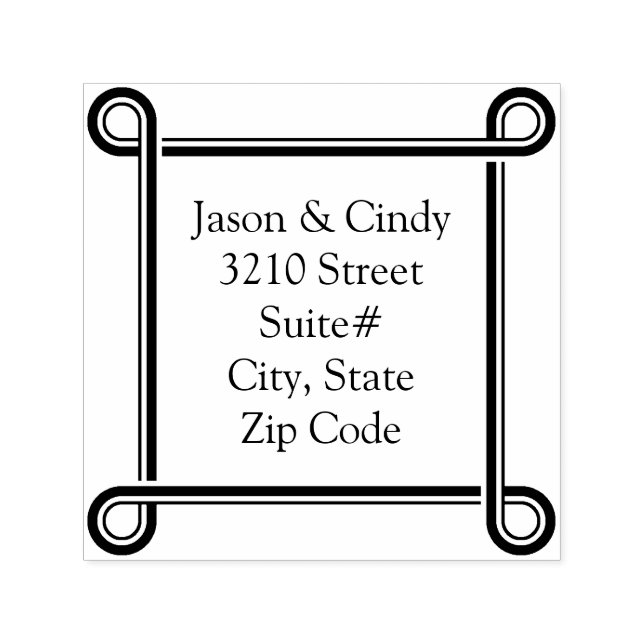 1.5 Square Self Inking Stamp Couple Return Address (Design)
