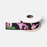 1.5" Wide Pink Dogwood Flowers Ribbon 2 Yards