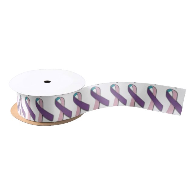 1.5" Wide Satin Thyroid Cancer Awareness Ribbon (Spool)