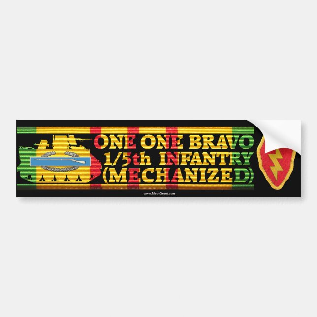 1/5th Inf. Mech. One One Bravo Bumper Sticker (Front)