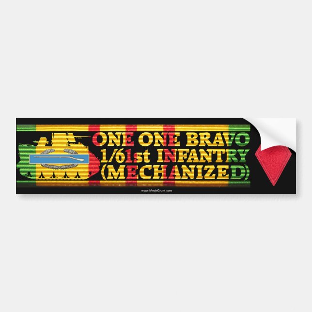 1/61st Inf. Mech. One One Bravo Bumper Sticker (Front)