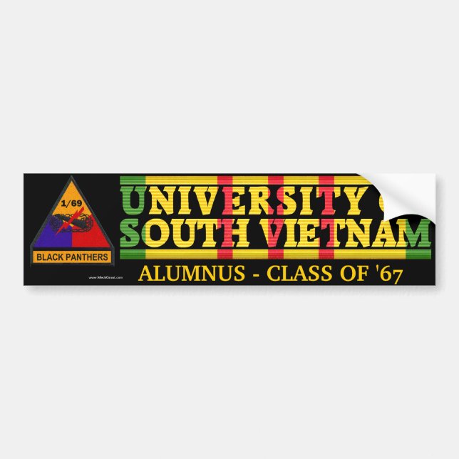 1/69th Armor - U of South Vietnam Alumnus Sticker (Front)