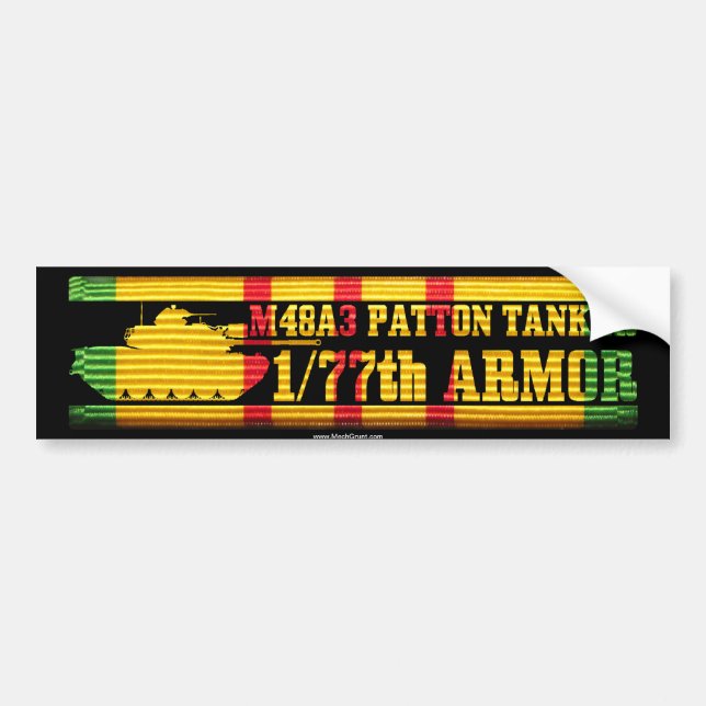 1/77th Armor M48A3 Tanker VSR Bumper Sticker (Front)