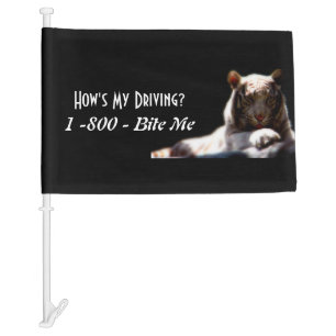 “1-800 Bite Me” Tiger Car Window Flag