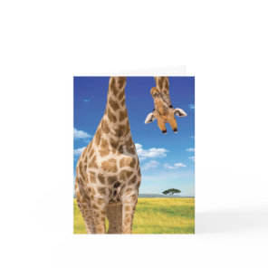 1 Adorable Birthday Card - Upside-Down Giraffe